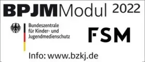 Logo des BPJM Moduls 2022 der Bundeszentrale für Kinder- und Jugendmedienschutz